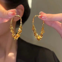 2026 New Light Luxury Hong Kong Style Earrings, Retro Sophisticated Tassel Drop Earrings, Trendy Internet Celebrity Jewelry, Minimalist Cool Tone
