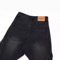 Washed Old Worn Cat Beard Denim Shorts