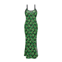New Arrival Green Leaves 3D Digital Print Slip Dress For Women