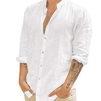 Long Sleeve Shirt Simple Printed Men's Casual Printed Shirt