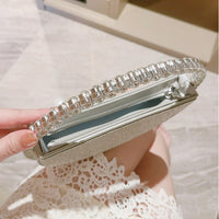 Round Handbag Socialite Rhinestone Evening Bag French Style Formal Gown Evening Bag