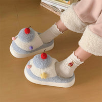 Warm Sweet Cherry Cake Lady Fluffy Shoes