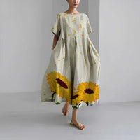 European And American-style Floral-print Casual Womens Dress