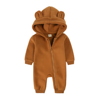 Baby Fashion Simple Solid Color Thick Jumpsuit