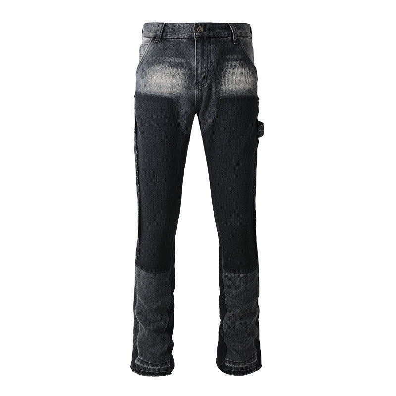 Denim Non-elastic Slim Fit Bootcut Trousers Men