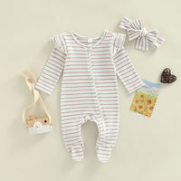 Newborn Baby Zipper Leg Wrap Romper