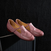Women's Full Grain Leather T-Strap Mary Jane Flats, Premium Genuine Leather Casual Shoes