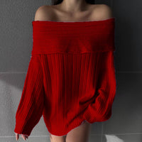 New Sexy Hot Girl Long Sleeve Loose Sweater For Women