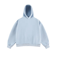 Short Wide Fleece Hooded Sweatshirt For Men And Women In American Solid Color