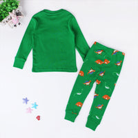 Long-sleeved Cartoon Dinosaur Print Pajamas Two-piece Suit