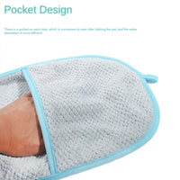 Pet Super Absorbent Towel Cat And Dog Quick Drying Towel Pocket Style Scrub Gloves Bath Towel