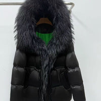 Women's Mid-length Padded Fur Coat