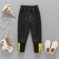 Girls' Warm Bottomed Leather Pants
