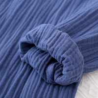 Simple, Long-sleeved, Double-layer Gauze, All-cotton Lightweight Pajamas