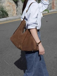 Matte Retro Commuter Tote Handbag Shoulder Bag
