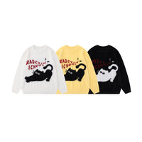 Winter Real Shot American Sweet Girl Loose Furry Pullover Sweater