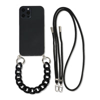 Solid Color Diagonal Double Lanyard Mobile Phone Case