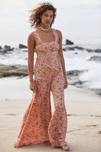 Hot Sale New Fashion Floral Women's Suspender Jumpsuit