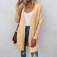 Solid Color Pocket Sweater Autumn And Winter Sweater Women's Cardigan Coat
