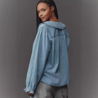 Casual Retro Lightweight Denim Long Sleeve Shirt