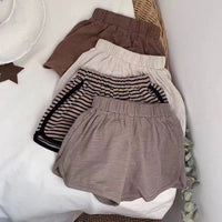 Internet Hot Korean Style Retro Mori Style Striped Vest Shorts