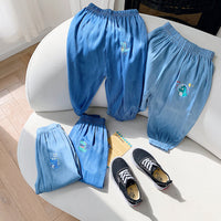 Children's Thin Anti Mosquito Pants Blue Casual Pants