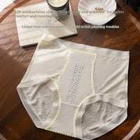 Female Lace High Waist Plus Size Fiberglass Antibacterial Underwear