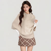 Women's High-neck Short-sleeve Sweater
