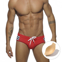 Cross Border Simple Side Striped Triangle Swimming Shorts