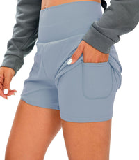 European And American Fitness Simple Casual Pants High Waist Pocket Anti-exposure Bottoming Yoga Shorts