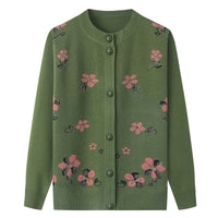 Thermal Underwear Fleece-lined Thickened Grandma Sweater Coat For Women
