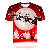 3D Printed Snowman All-match Children's Short Sleeve