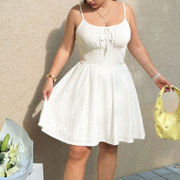 Plus-size Womens Summer White Slip Dress