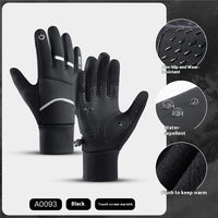 Outdoor Waterproof Gloves Full Finger Zipper Touch Screen Windproof
