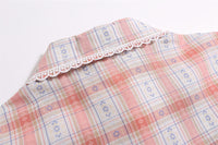 Short Sleeve Plaid Shirt Men And Women
