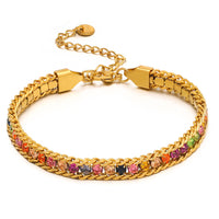 Single-sided Zircon-studded Chain Pearl Bracelet