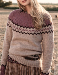 Women's Round-neck Color-block Loose Sweater