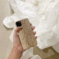 Retro Brown Coffee Snakeskin Pattern Silicone Phone Case
