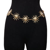 Adjustable Metal Sunflower Waistband Body Chain