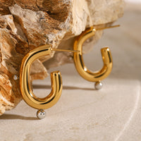 Stainless Steel Pearl Statement Earrings With A High-end Vibe