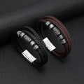 Multi-layer Leather Braided Magnetic Clasp Bracelet