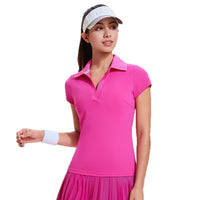 Cool-feel Athletic Polo-Neck Sports Top For Women