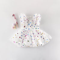 Summer Girls  Baby Hundred Days Clothes Hot Printing Mesh Cotton Triangle Romper