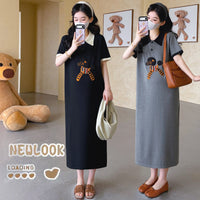 Gentle-style Loose-fitting Cartoon Maternity Dress
