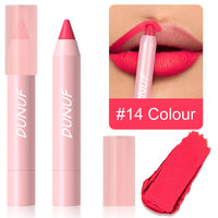 Makeup DUNUF18 Color Matte Lipstick Pen Matte Velvet Lipstick No Stain On Cup