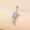Personality Retro Micro-inlaid Bow Heart-shaped Belly Button Nails