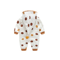 Cotton Printed Baby Hooded Crawling Bodysuit