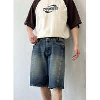 Washed Do The Old Cowboy Shorts Men's Loose Straight Shorts