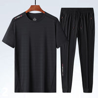 Men's Ice Silk T-shirt Sports Suit