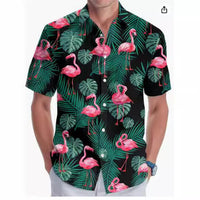 Plus Size Men's Fashion Digital Printing Short Sleeve